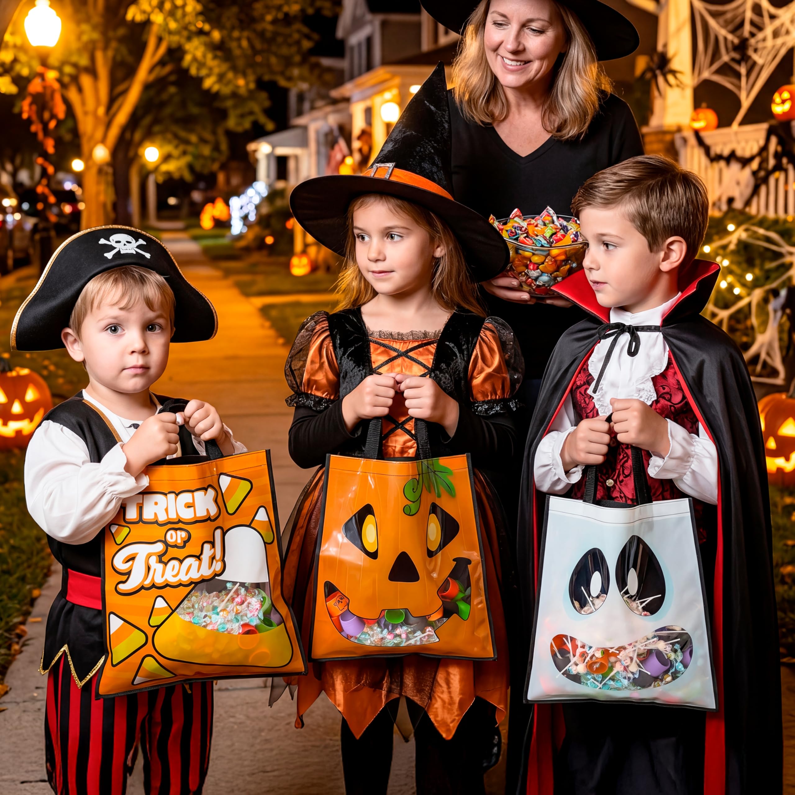Halloween雑貨★まとめ売り【ヴィンテージ】ストラップ・バッグ・置き物など Amazon.com: JOYIN 3 PCS Halloween Large Tote See-through Bags